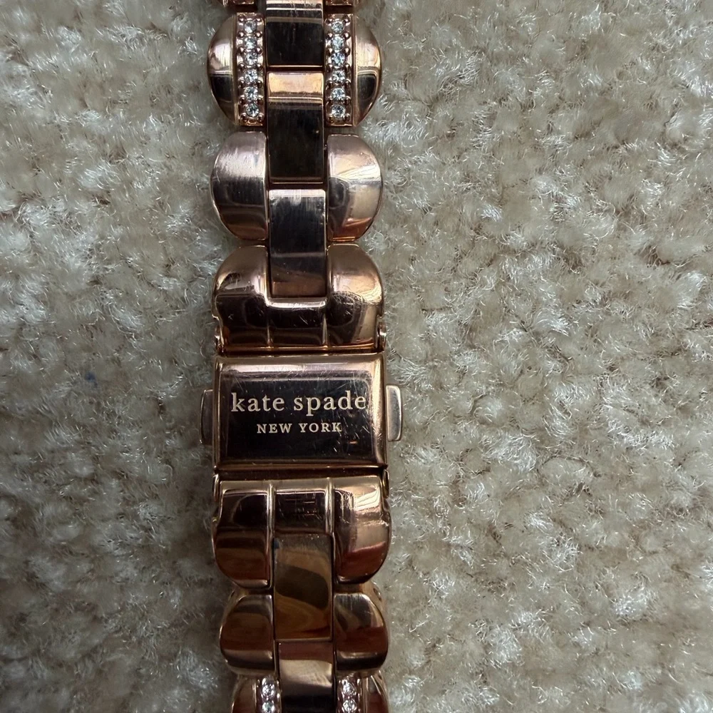 Kate Spade Rose Gold Scalloped Watch Band with rhinestones - Picture 5 of 9